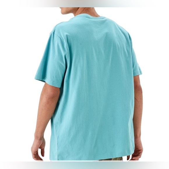 American Eagle New Logo Turquoise 100% Cotton Tee Shirt Size Medium - Picture 2 of 7